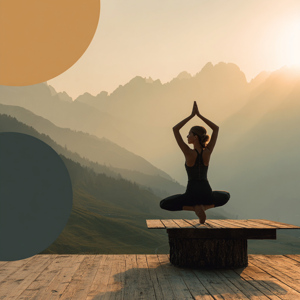 Жінка практикує йогу на заході сонця